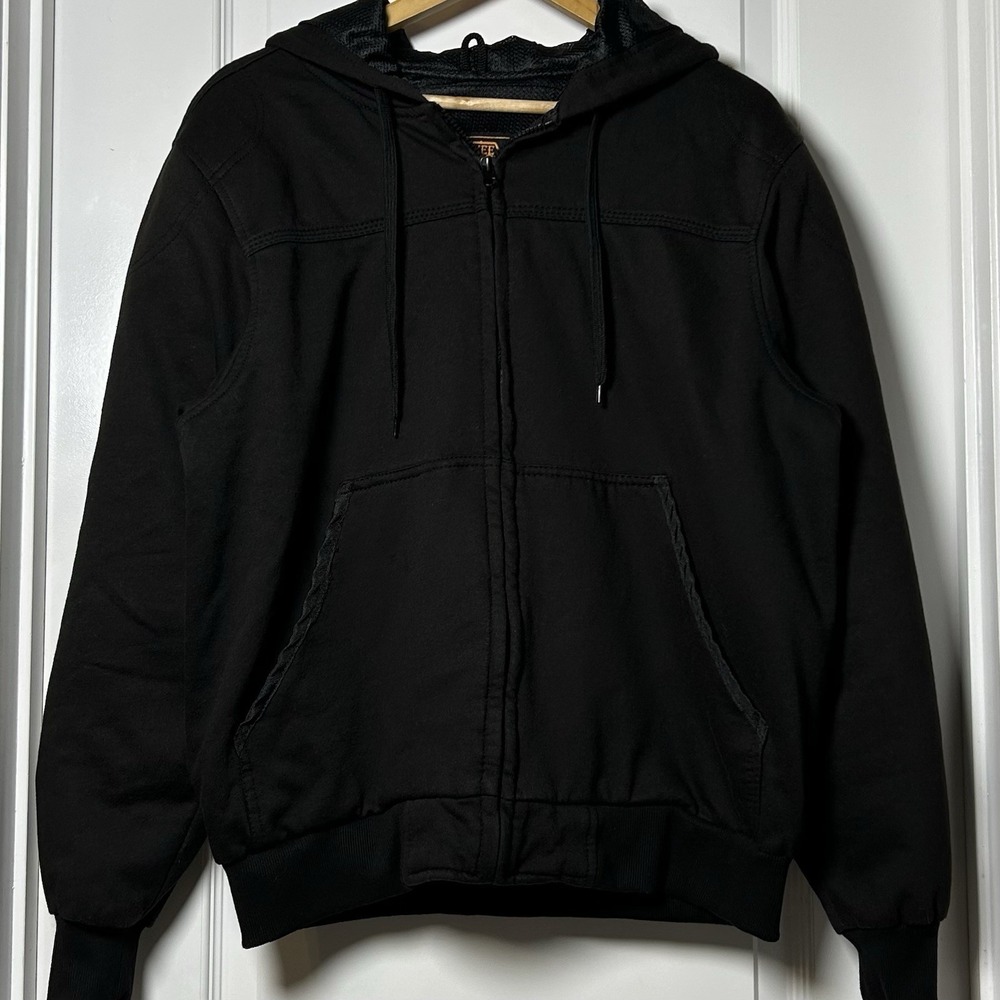 Milwaukee Performance Apparel Black Armored Riding Hooded Motorcycle Jacket